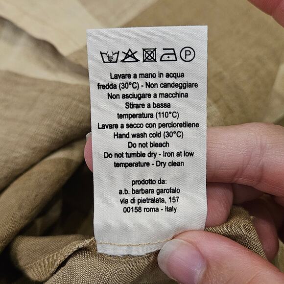 Apuntob Macro Vichy Linen Sleeveless Top Womens Size S Hazelnut Check Minimalist - Picture 11 of 11